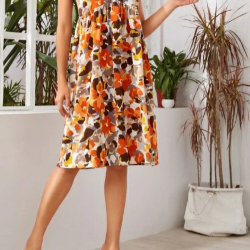 New Fall Midi Smock Dress